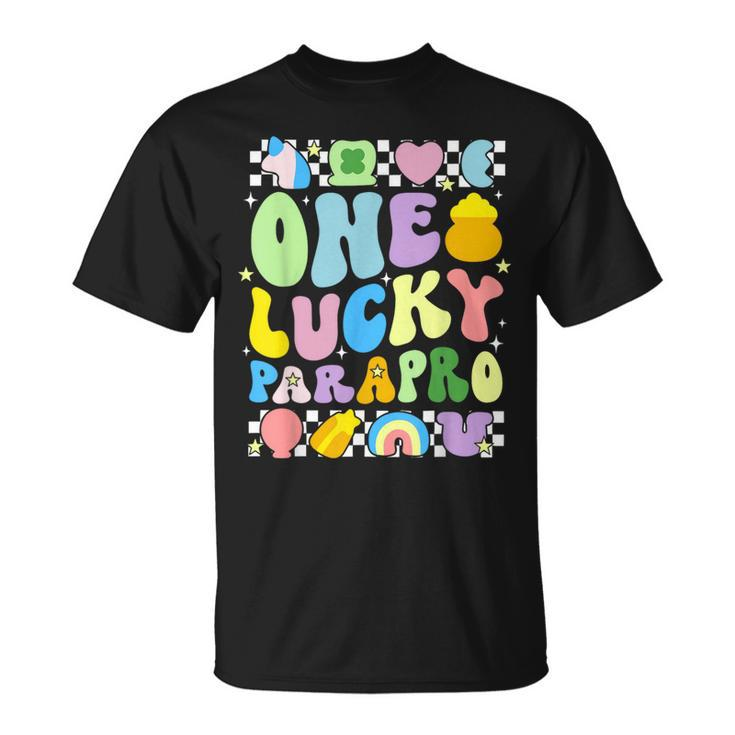 One Lucky Parapro St Patrick's Day Paraprofessional Groovy T-Shirt