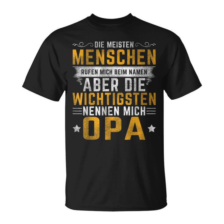 Opa Genannt T-Shirt, Spruch für Großväter, Herren Schwarz S