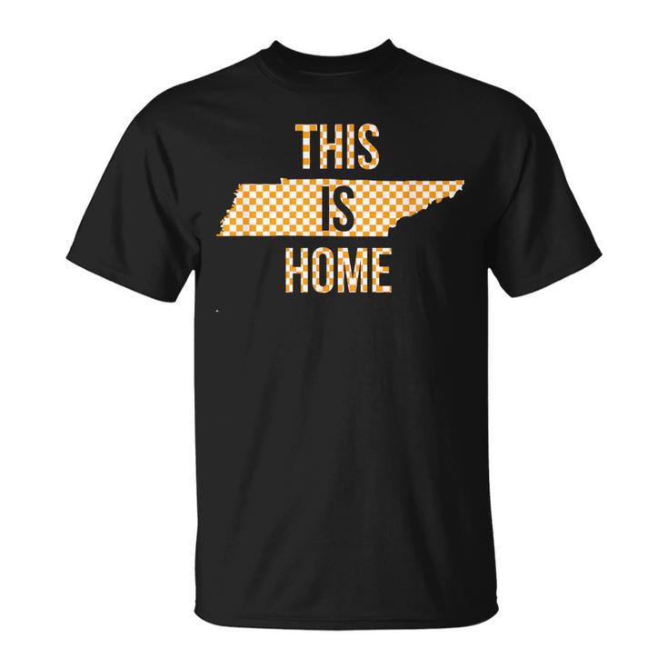 Orange White Tennessee State Outline Tennessee This Is Home T-Shirt