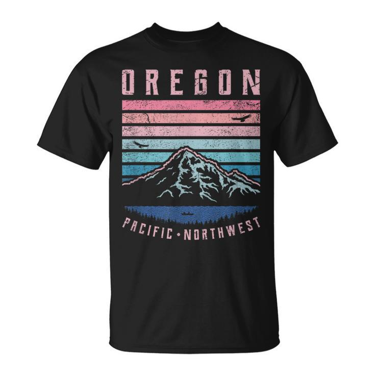 Oregon Retro Mountains Vintage Portland Home State Mountain T-Shirt