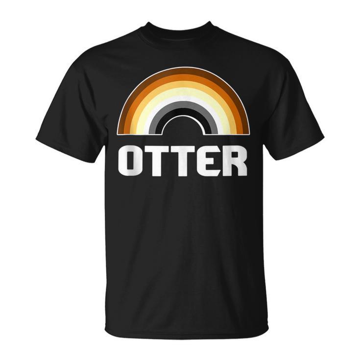 Otter Rainbow Gay Bear Lgbt Gay Pride Bear Wolf T-Shirt