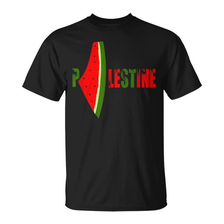 Palestine Watermelon Palestine Flag Watermelon Palestine Map T-Shirt