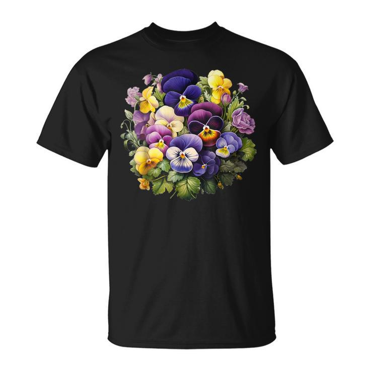Pansies Flowers Pansy Lover Gardening Gardener T-Shirt