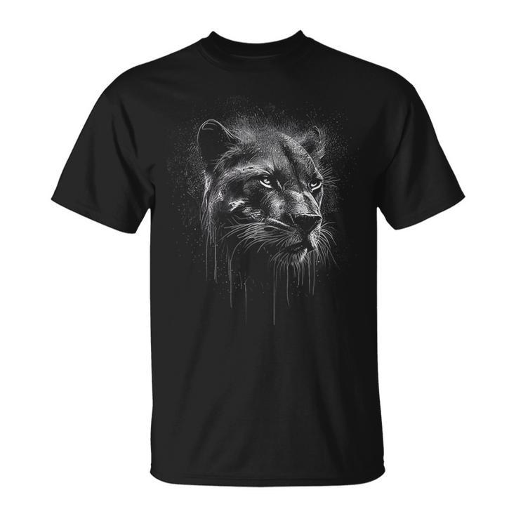 Panther Lover Animal Big Cat Panther Animal Black T-Shirt