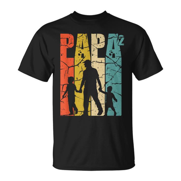 Papa 2 Söhne Dad Hoch 2 Zweifachater Zwillingpapa S T-Shirt