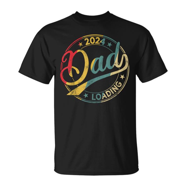 Papa 2024 Wird Geladenater Werden 2024 Retro Dad Est 2024 T-Shirt