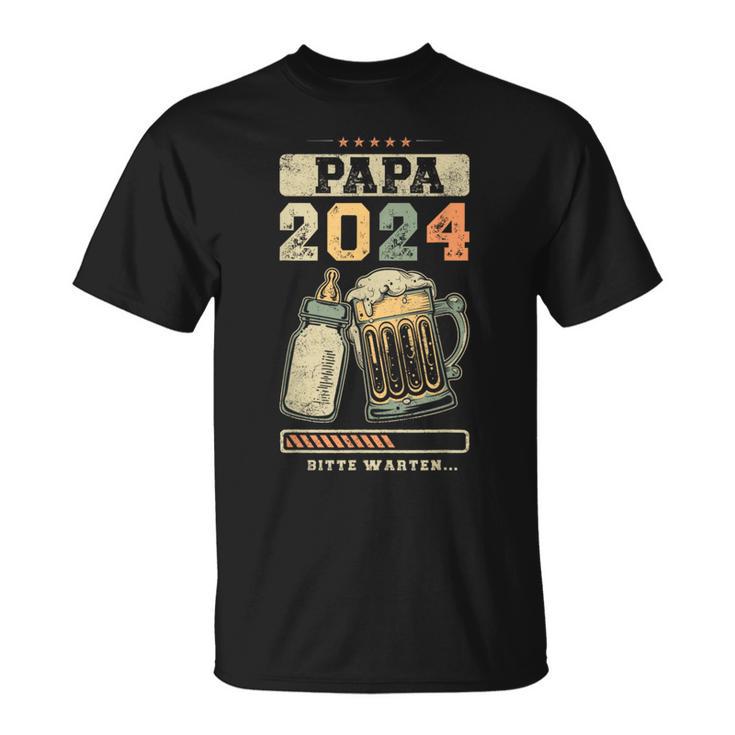 Papa 2024Aterschaft Baby Ankündigung Werdenderater T-Shirt