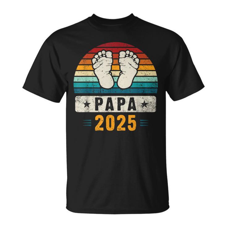 Papa 2025 Schwangerschafterkünden Werdender Papa T-Shirt