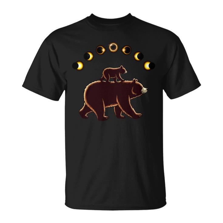 Papa Bär Totale Sonnenfinsternis 8 April Totale Sonnenfinsternis 2024 Familie T-Shirt