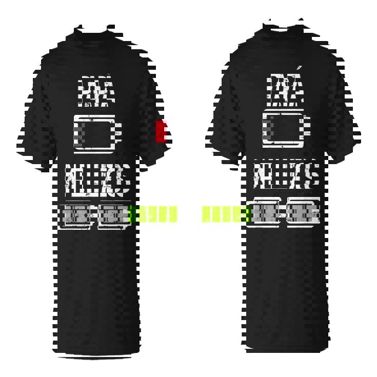 Papá Batería Baja Mellizos Para Día Del Padre Camiseta unisex