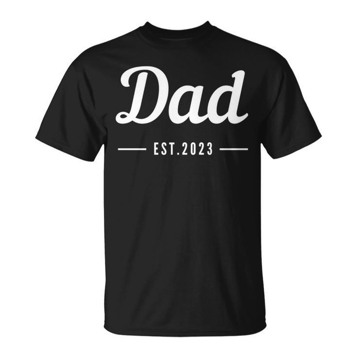 Papa Est 2023 Neuerater Zum Ersten Malatertag Lustiges Papa T-Shirt