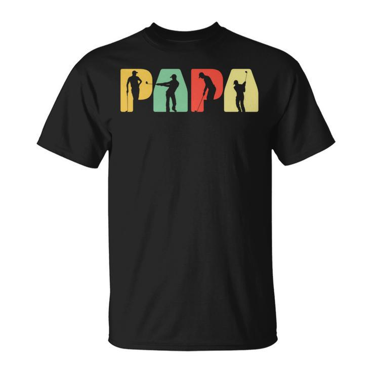 Papa Golfspielerintage Golferatertag Papa Geschenk T-Shirt