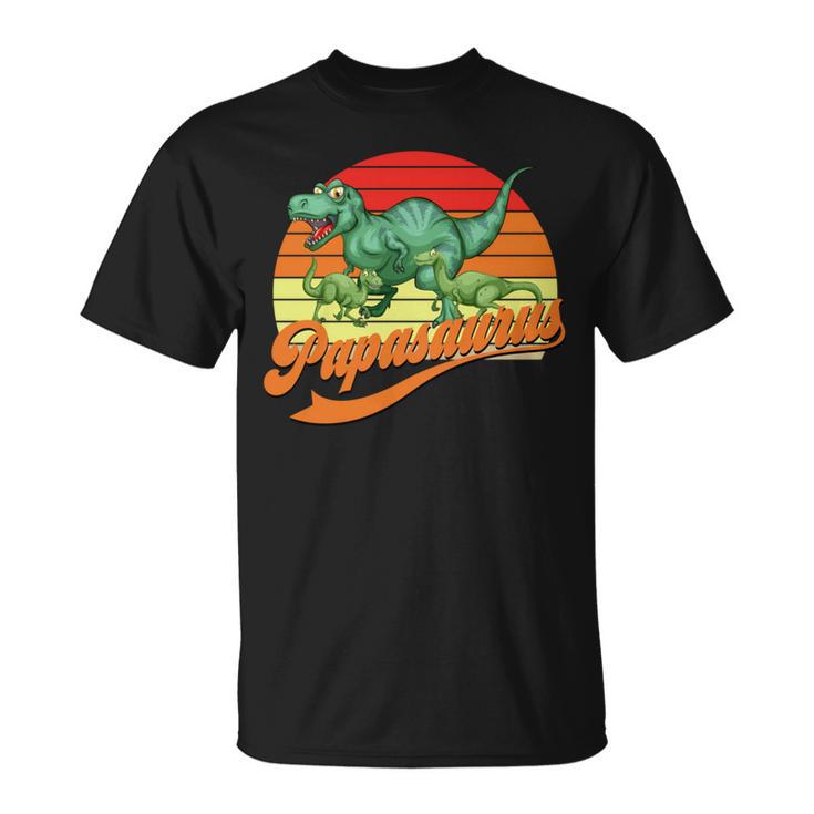 Papasaurus Lustigesater Papa Dino T-Shirt