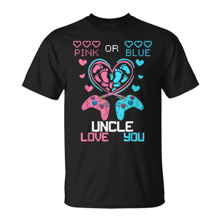 Parents Pink Or Blue Uncle Love You Baby Gender Reveal T-Shirt