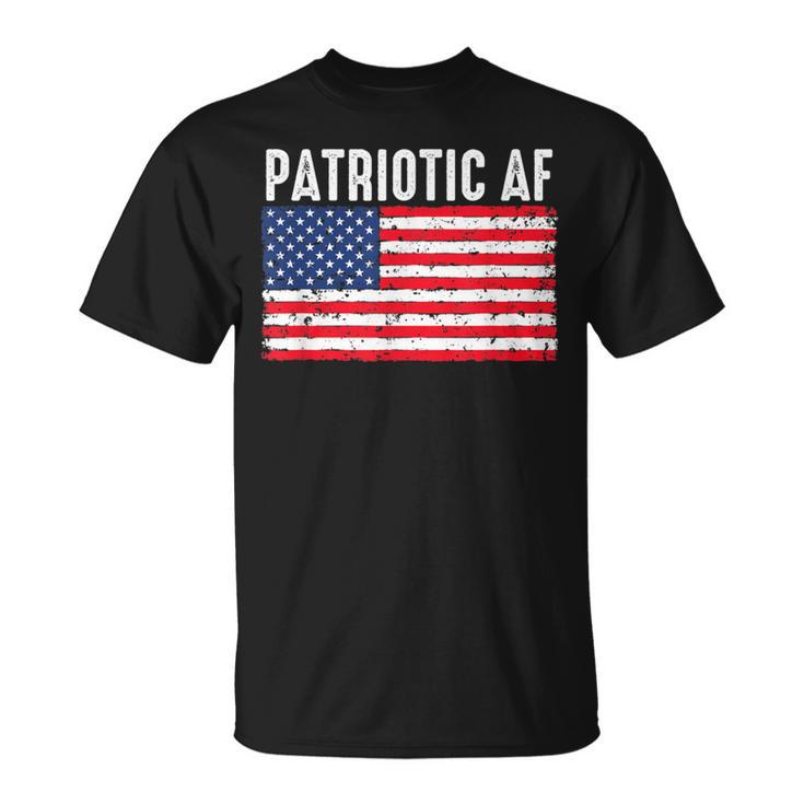 Patriotic Af American Flag Heart 4Th Of July Usa Pride T-Shirt