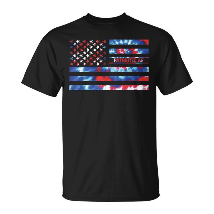 Patriotic Af Tie Dye Red White Blue Patriotic American Flag T-Shirt