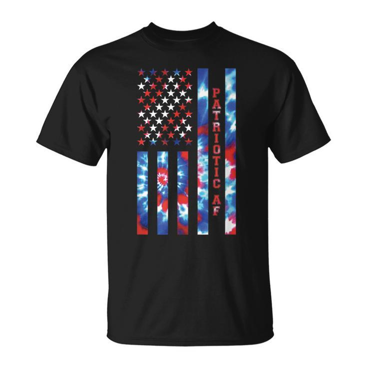 Patriotic Af United States Patriotic American Flag Tie Dye T-Shirt