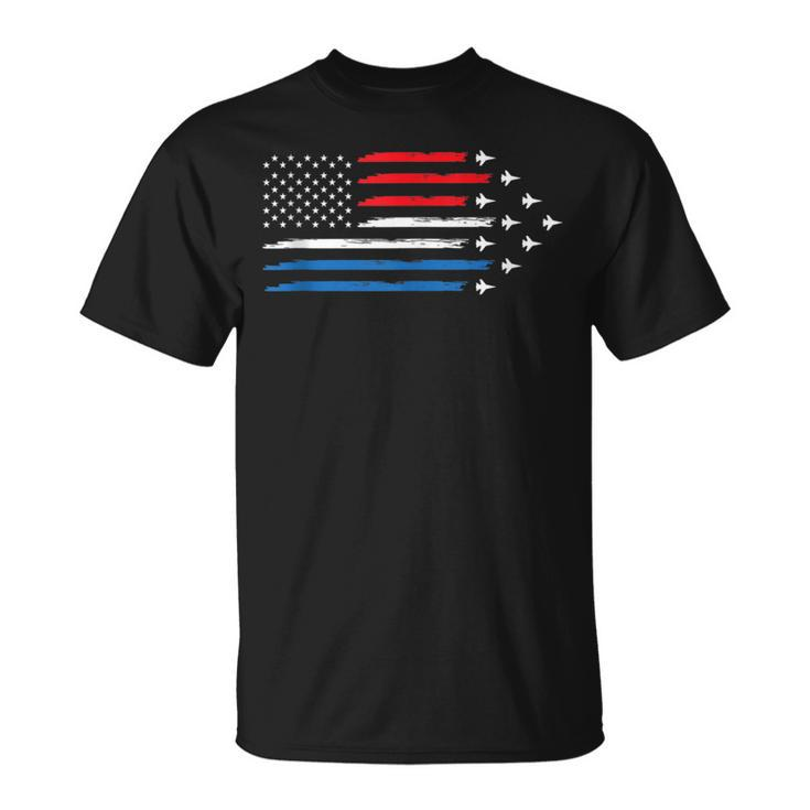 Patriotic Air Force Us Veteran 4Th Of July Usa American Flag T-Shirt