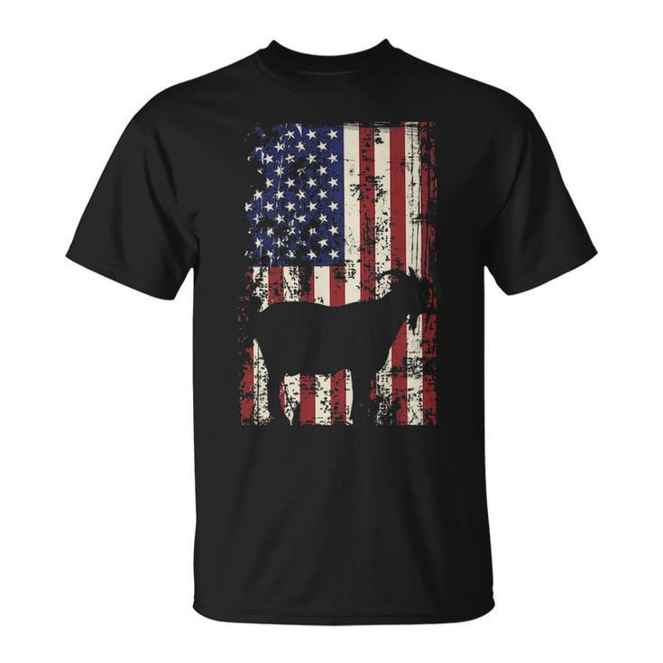 Patriotic Goat 4Th Of July American Flag T-Shirt