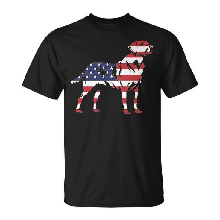 Patriotic Labrador Retriever Wearing Usa Flag 4Th July T-Shirt