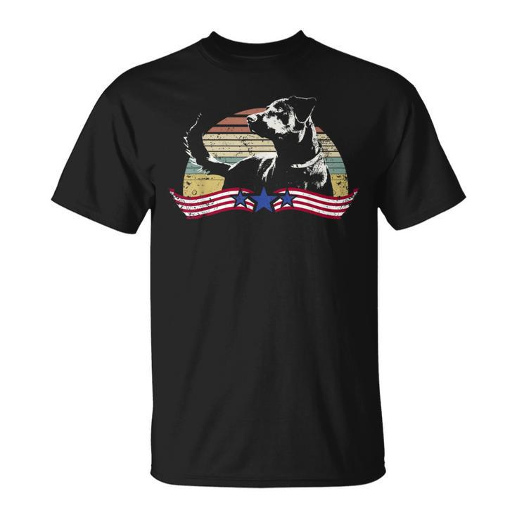 Patriotic Usa Flag Black Labrador For Lab Owners T-Shirt