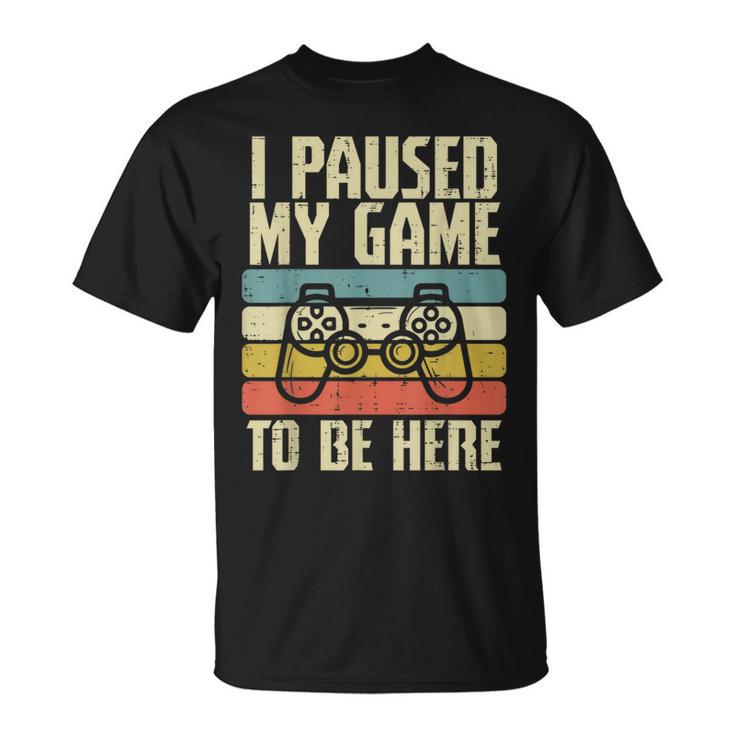 Paused My Game To Be Here Video Game Controller Boys Kid T-Shirt