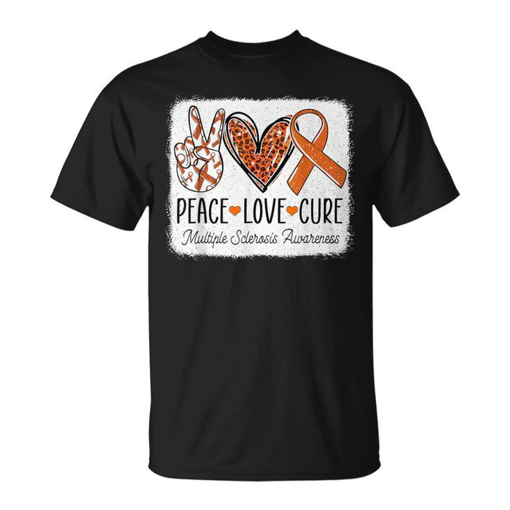 Peace Love Cure Ms Warrior Multiple Sclerosis Awareness T-Shirt