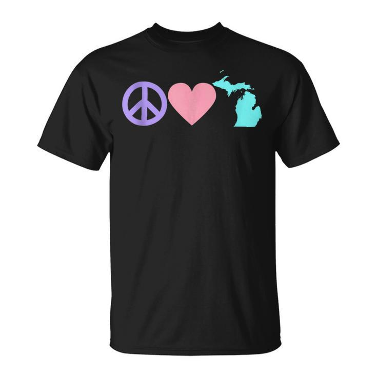 Peace Love Michigan T-Shirt