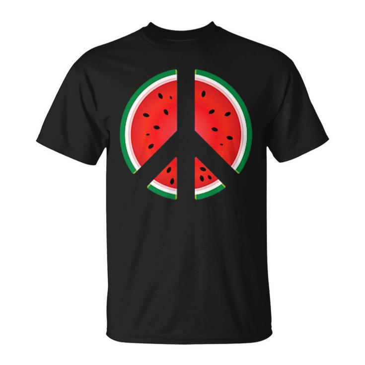 Peace Sign Watermelon Fruit Graphic T-Shirt