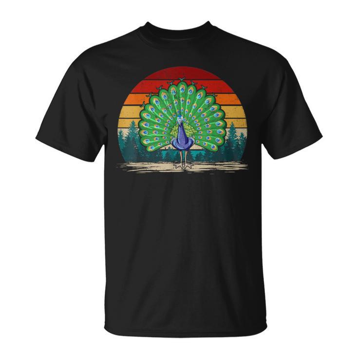 Peacock Bird Vintage Style Distressed Retro Peacock T-Shirt