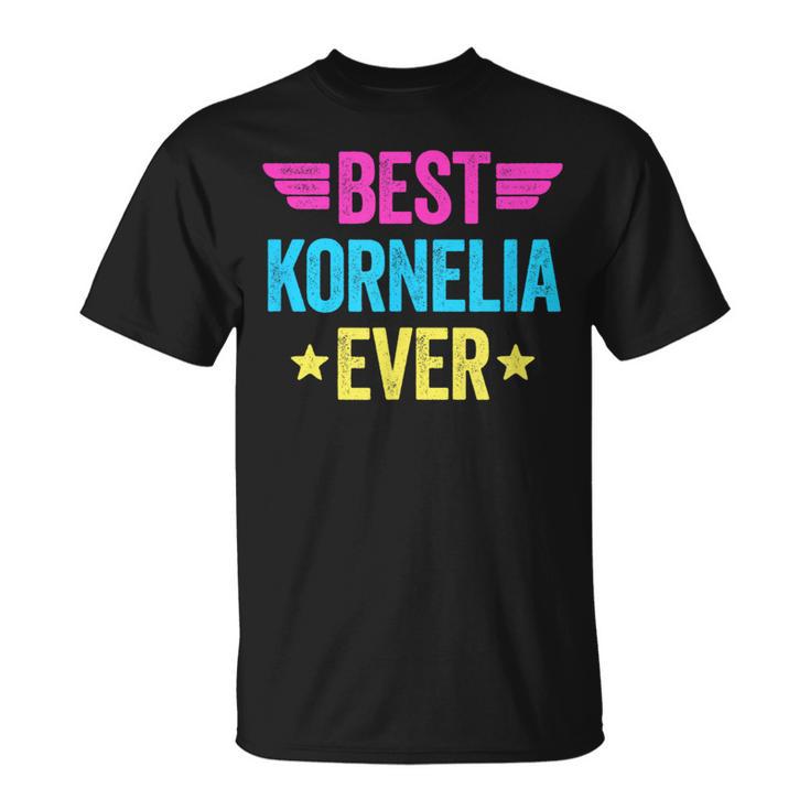 Personalisiertes T-Shirt Beste Kornelia Ever, Buntes Design