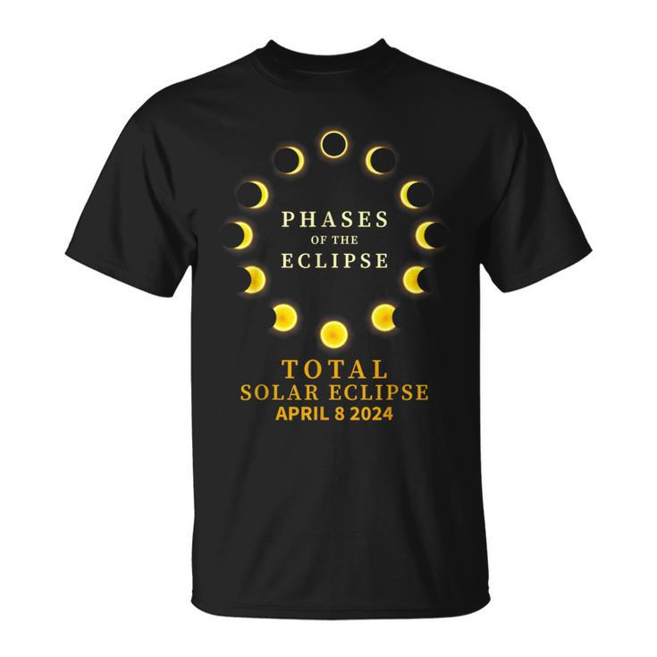 Phases Of Total Solar Eclipse April 8 2024 Cool T-Shirt