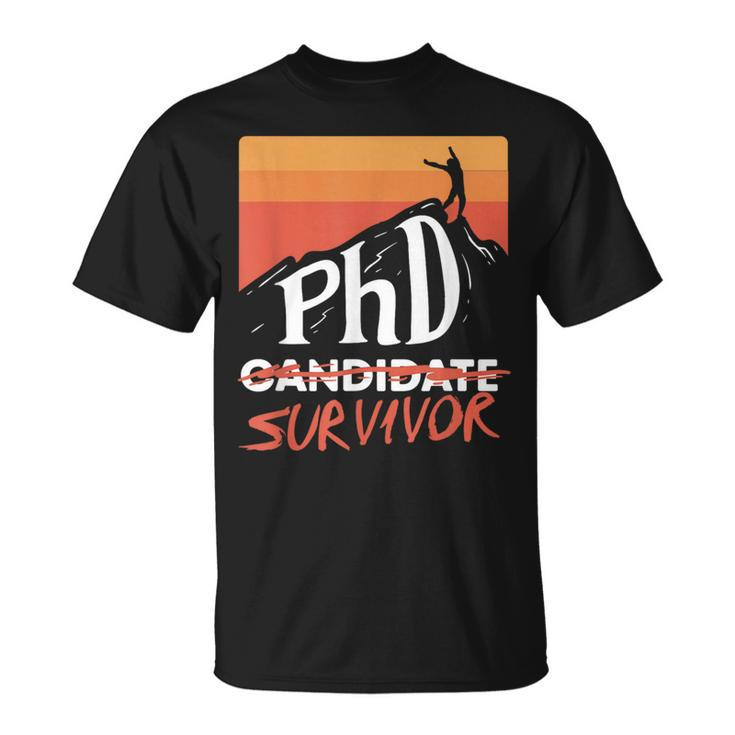 Phd Candidate Survivor Vintage Phd Graduation T-Shirt