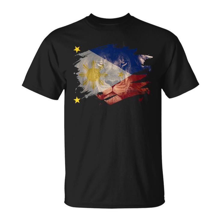 Philippines Flag & African Lion Filipino Pride T-Shirt