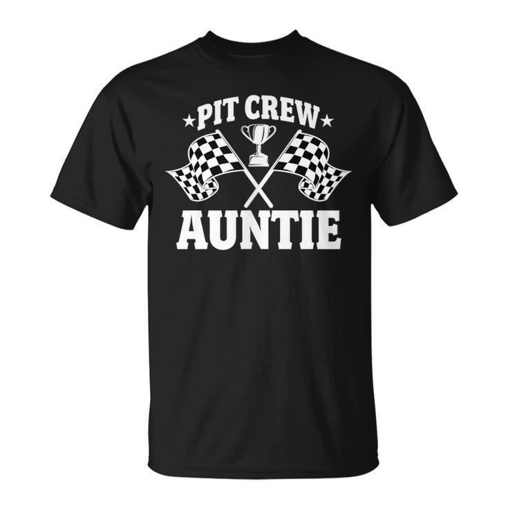 Pit Crew Auntie Race Car Birthday Party Racing Women T-Shirt