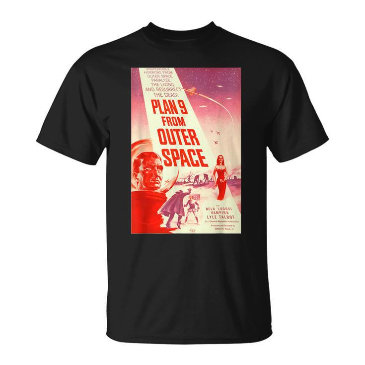 Plan 9 From Outer Space Sci-Fi Sience Vintage Poster B Movie T-Shirt