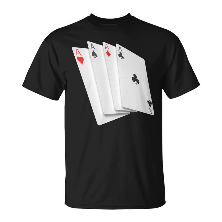 Poker Four Aces Casino Gambling Idea T-Shirt