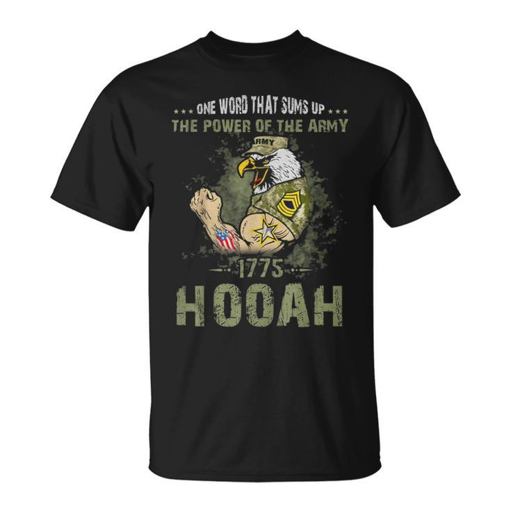 Power Of The Army Hooah Veteran Pride Military T-Shirt