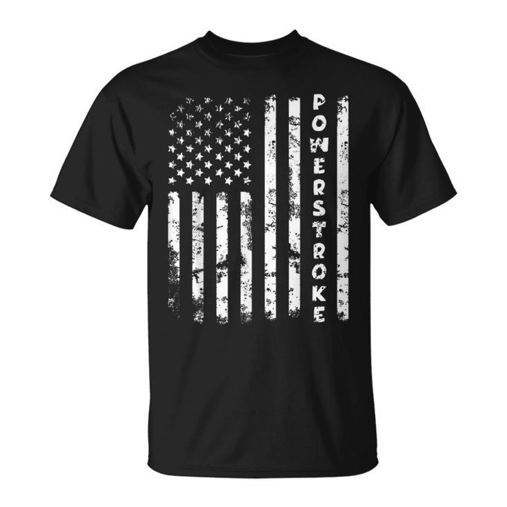 Powerstroke 67 Obs 73 American Flag 60 Car T-Shirt