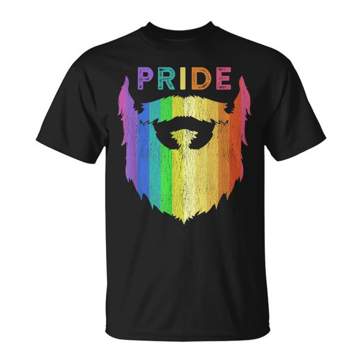 Pride Rainbow Beard Lgbtq Gay Pride Day Quote Saying Meme T-Shirt