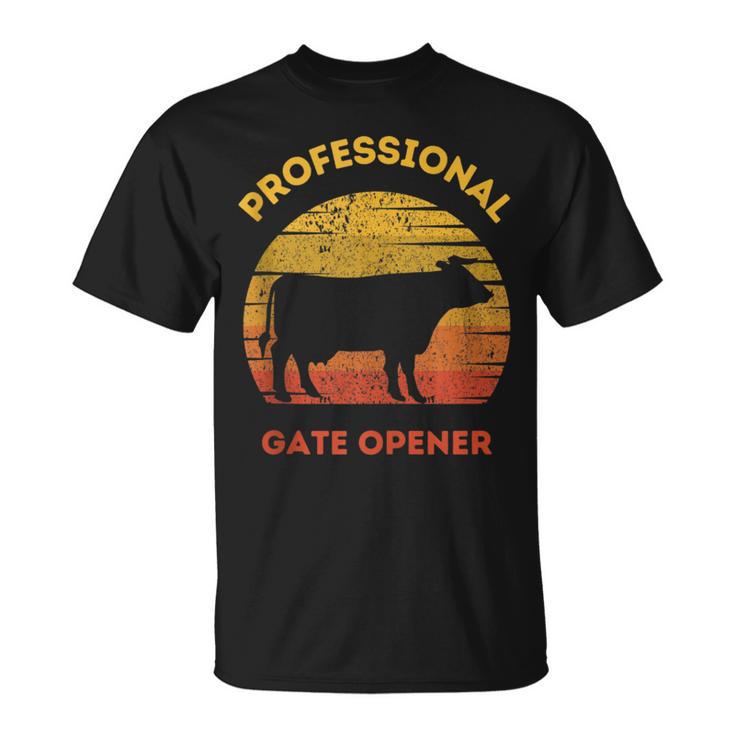 Professional Gate Opener Farmer Cool Cows T-Shirt