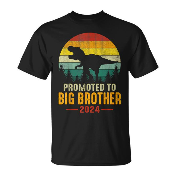 Promoted To Big Brother 2024 Dinosaur Family Matching T-Rex T-Shirt