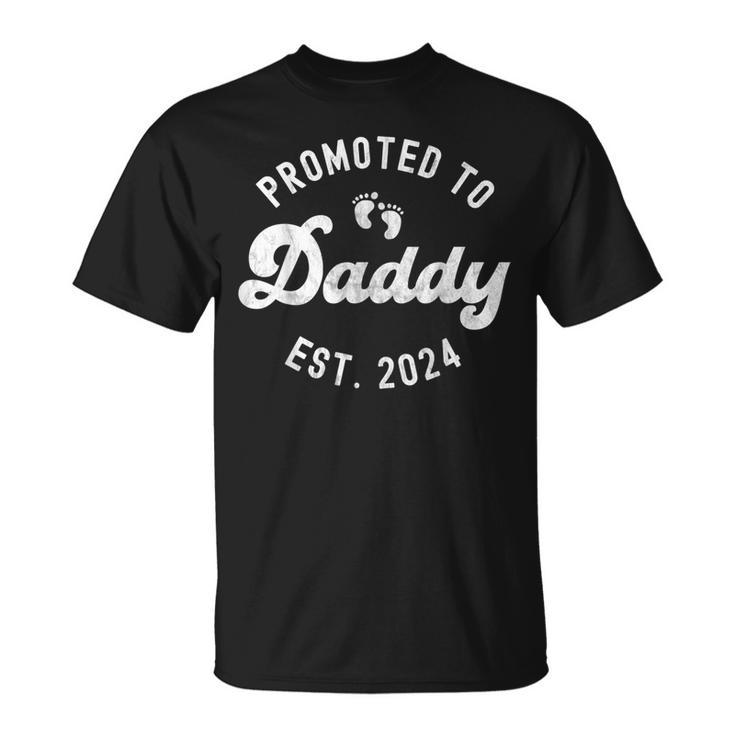 Promoted To Daddy Est 2024 Father's Day First Time Dad T-Shirt