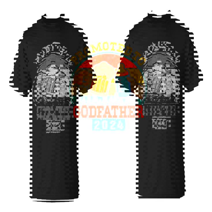 Mens Promoted To Godfather Est 2019 T Shirt Fathers Day Gifts