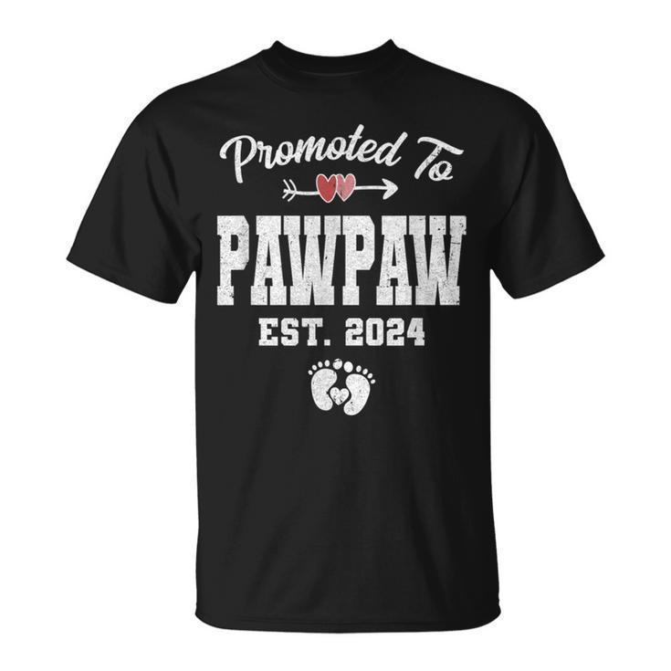 Promoted To Pawpaw Est 2024 First Time Fathers Day T-Shirt