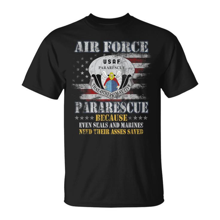 Proud Air Force Pararescue Veteran Vintage Flag Veterans Day T-Shirt