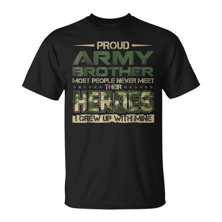 Proud Army Brother Patriotic Military Veteran T-Shirt