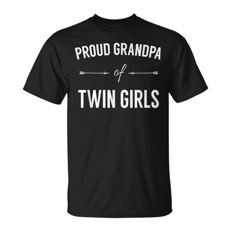 Proud Grandpa Of Twin Girls T For Granddad T-Shirt