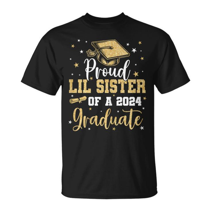 Proud Lil Sister Of A 2024 Graduate Class Of 24 Senior Grad T-Shirt