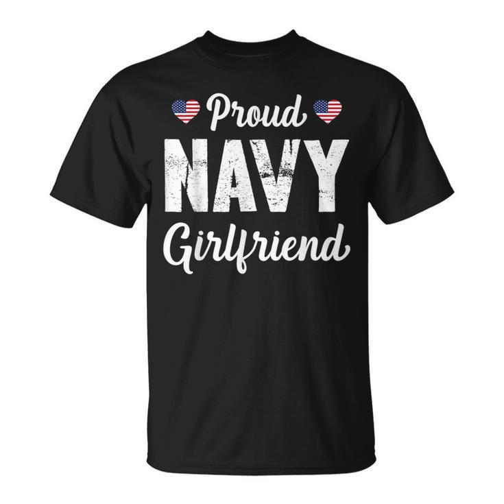 Proud Navy Girlfriend Happy Valentines Day Love T-Shirt